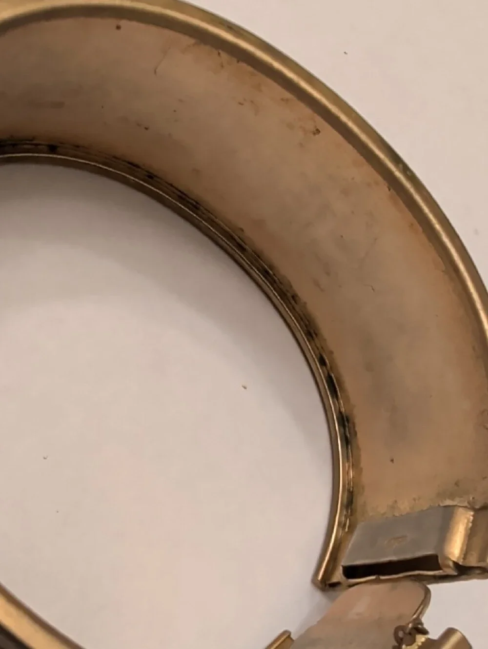 Coro Gold-Tone Floral Engraved Hinged Bangle Bracelet